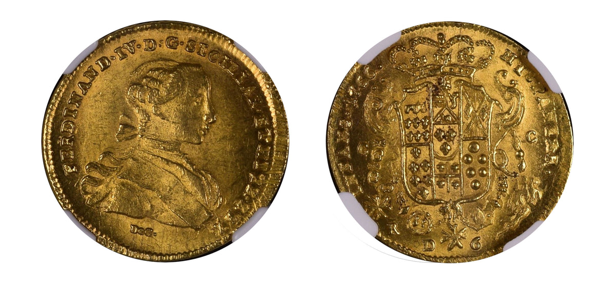 1766 Naples & Sicily Gold 6 Ducats NGC MS65+ - Hard Asset Management, Inc