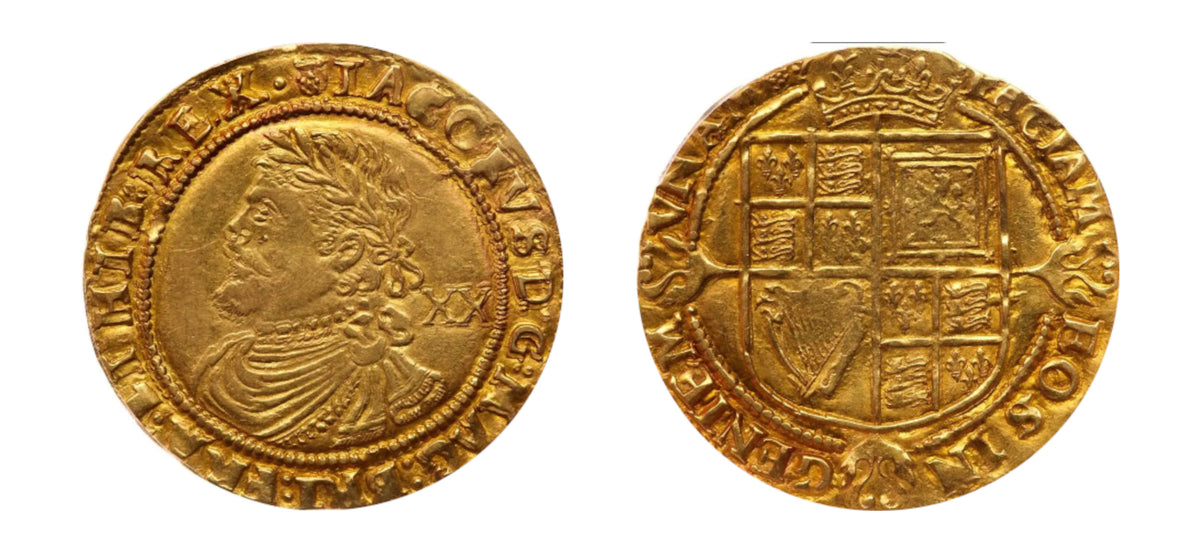1621-1623 Gold Laurel King James I PCGS AU55 - Hard Asset Management, Inc