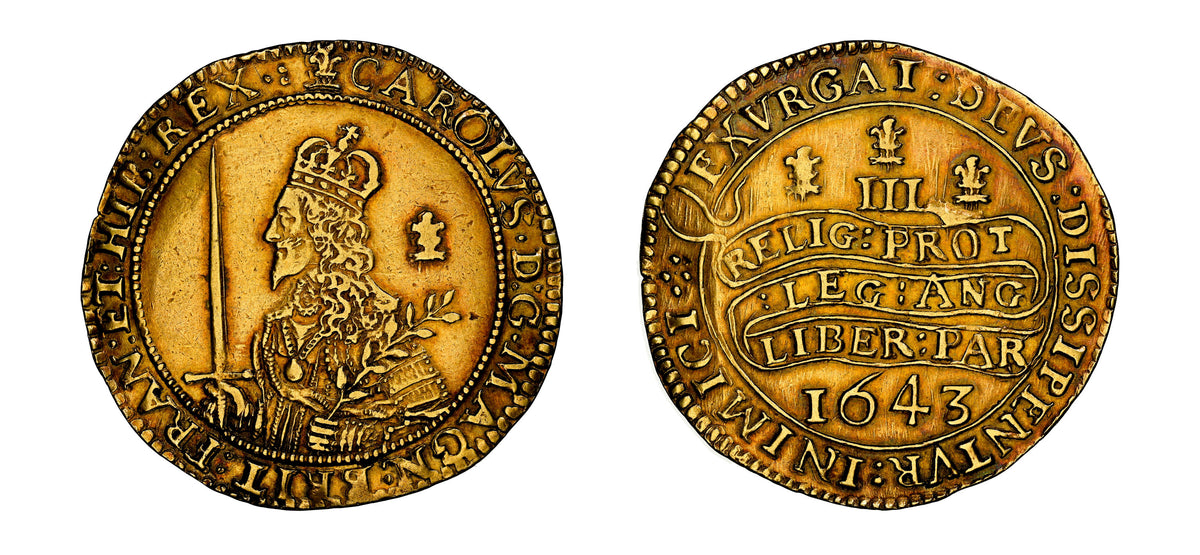 1643 Gold Triple Unite Oxford S-2727 King Charles I NGC AU50 - Hard Asset Management, Inc
