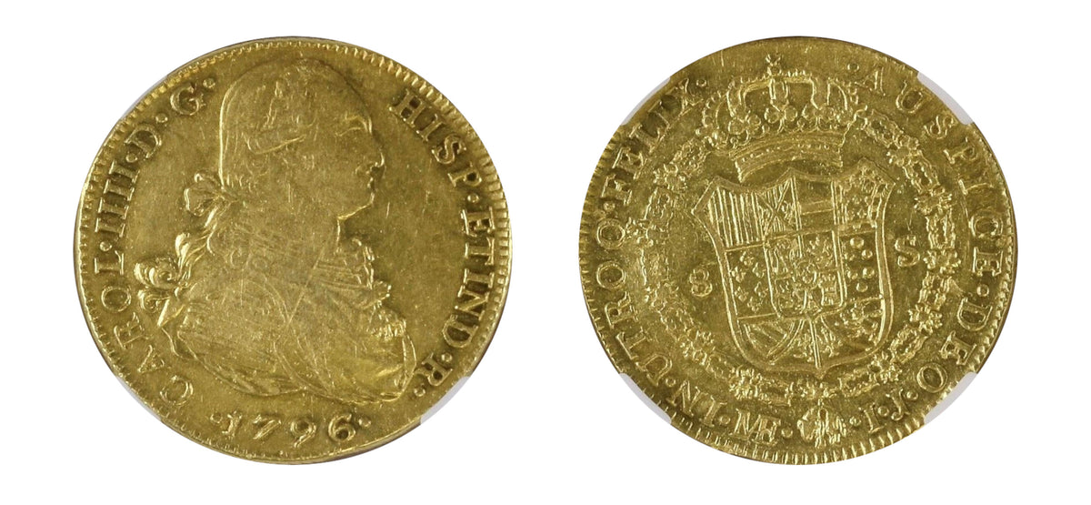1796 Gold 8 Escudos NGC AU 55 WG - Hard Asset Management, Inc