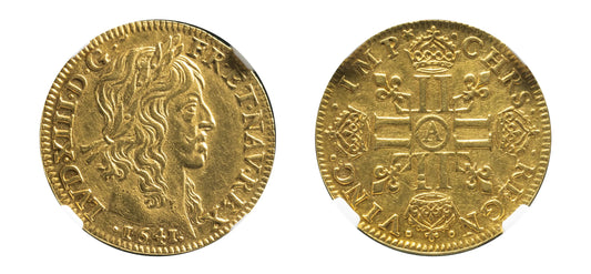 1641A 1 Louis D'Or "Long Curl" MS61 - Hard Asset Management, Inc