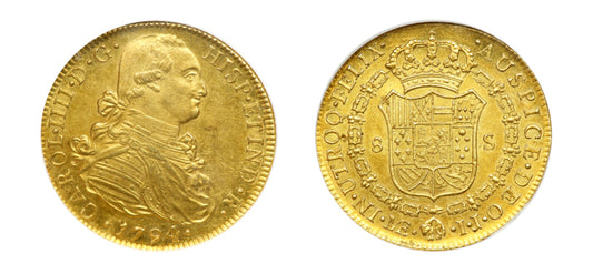 1794 LIMA IJ Gold 8 Escudos NGC AU55 - Hard Asset Management, Inc