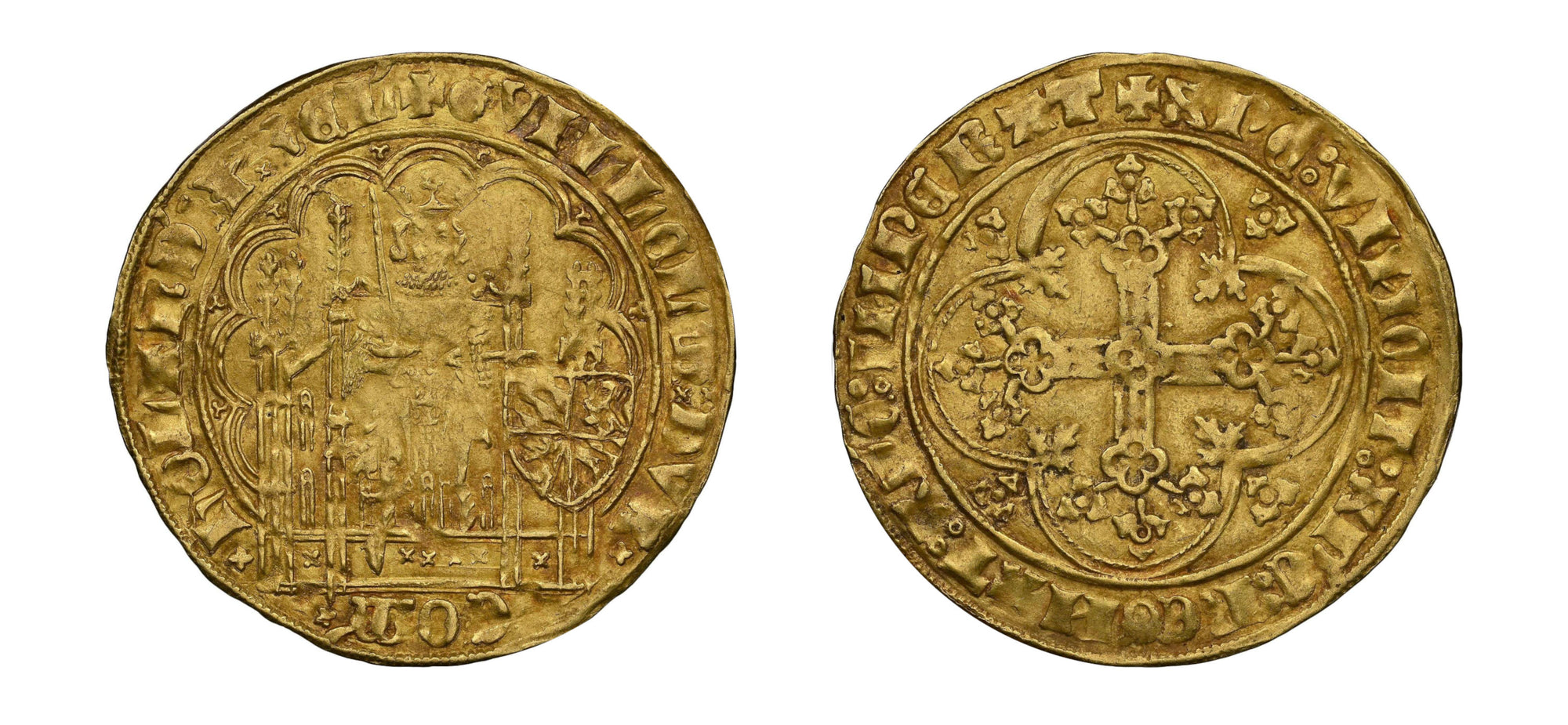 1350-1389 Gold Cavalier D'OR NGC AU 53