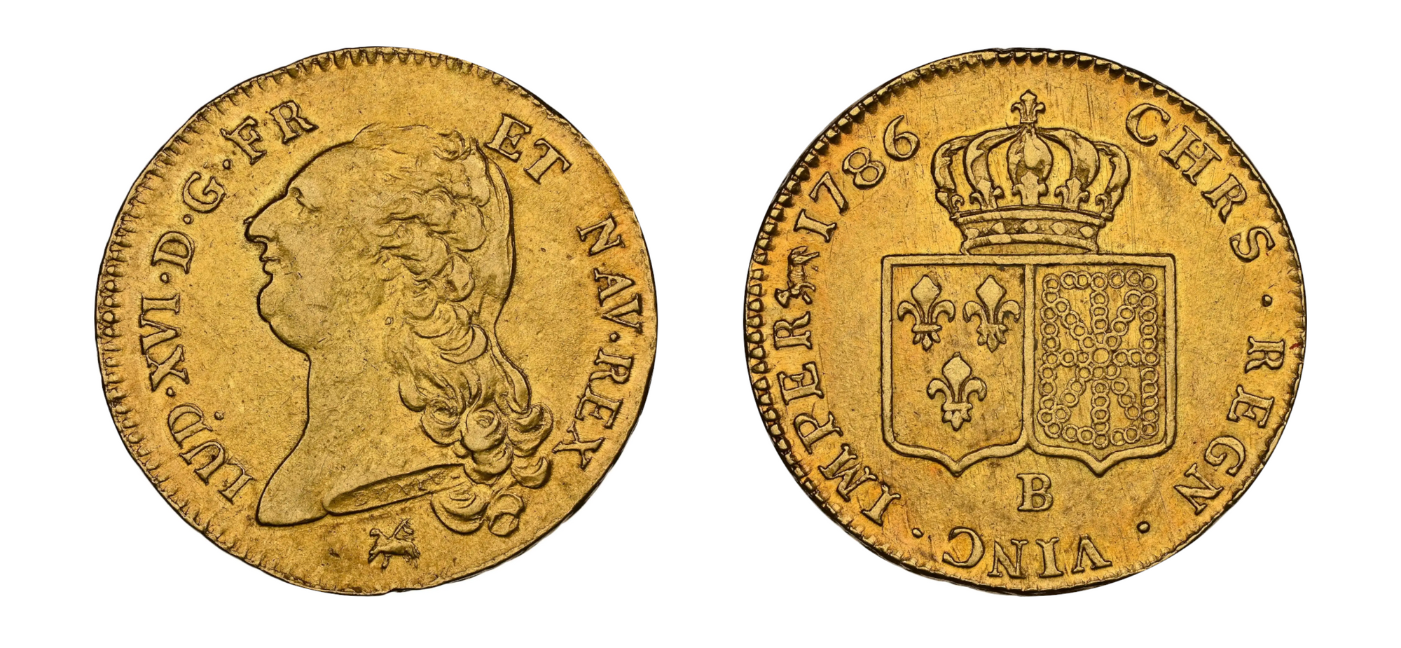 1786 France Gold Double Louis D'OR NGC AU 55