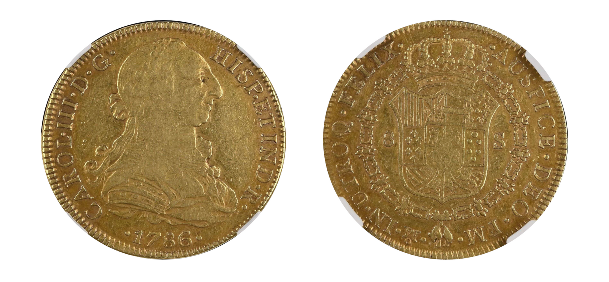 1786 Gold 8 Escudos NGC XF 40