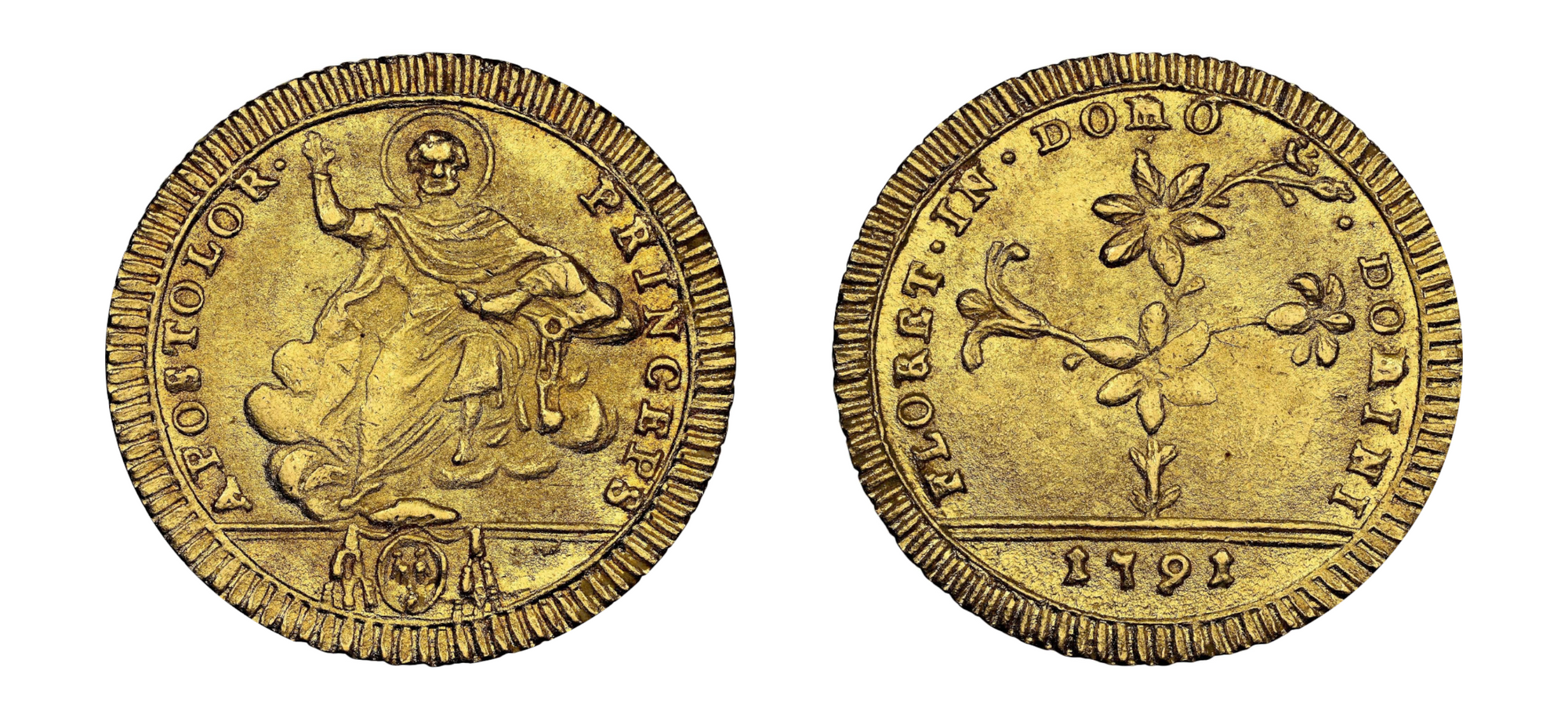 1791 Gold 30 Paoli Doppia D'ORO NGC MS 66