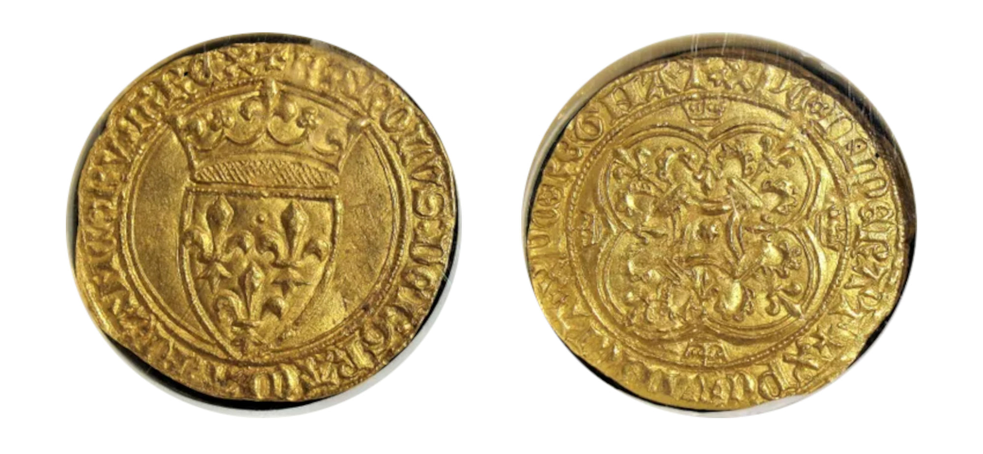 1380-1422 Gold ECU D'OR King Charles VI P/N MS 62