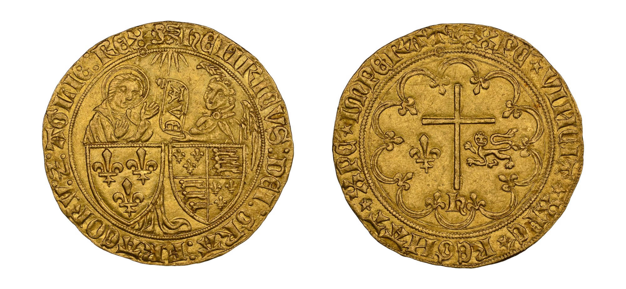 1422-53 Gold Salut D'OR King Henry VI NGC MS 62