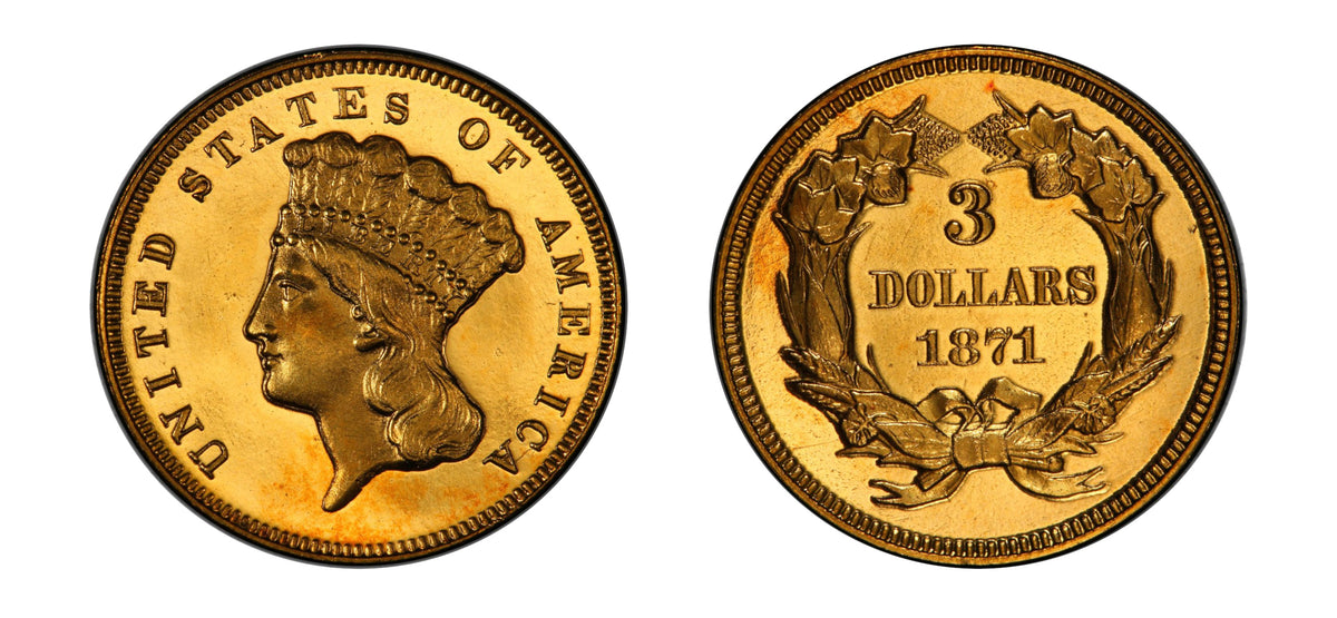 1871 $3 PCGS PR65 Cameo CAC - Hard Asset Management, Inc