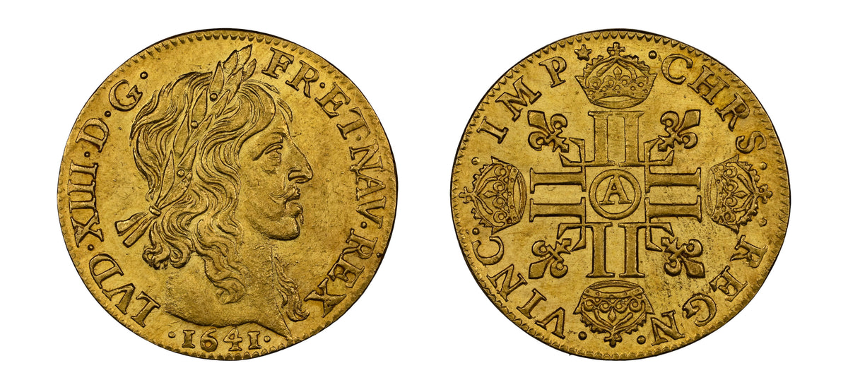 1641A Gold 1 Louis D'Or Louis XIII NGC MS64 - Hard Asset Management, Inc