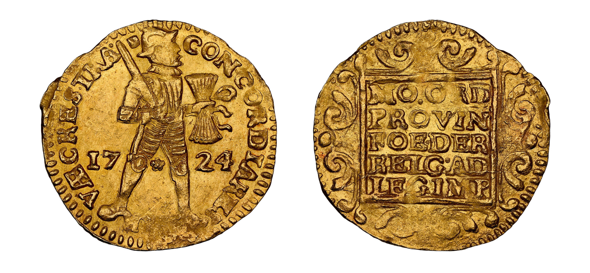 1724 Netherland Gold Ducat 'Utrecht' NGC MS63