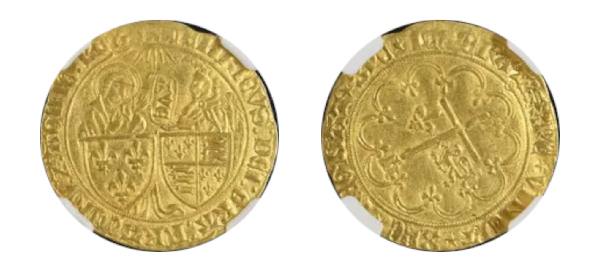 (1422-53) France Gold Salut D'OR King Henry VI NGC MS60