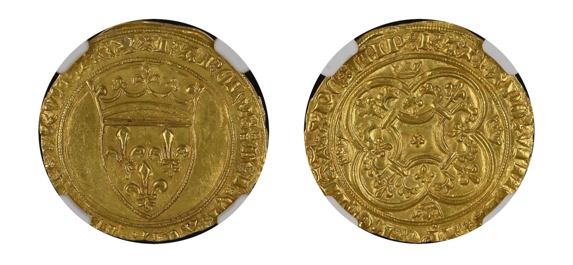 1380-1422 France Gold ECU D'OR King Charles VI NGC MS 64