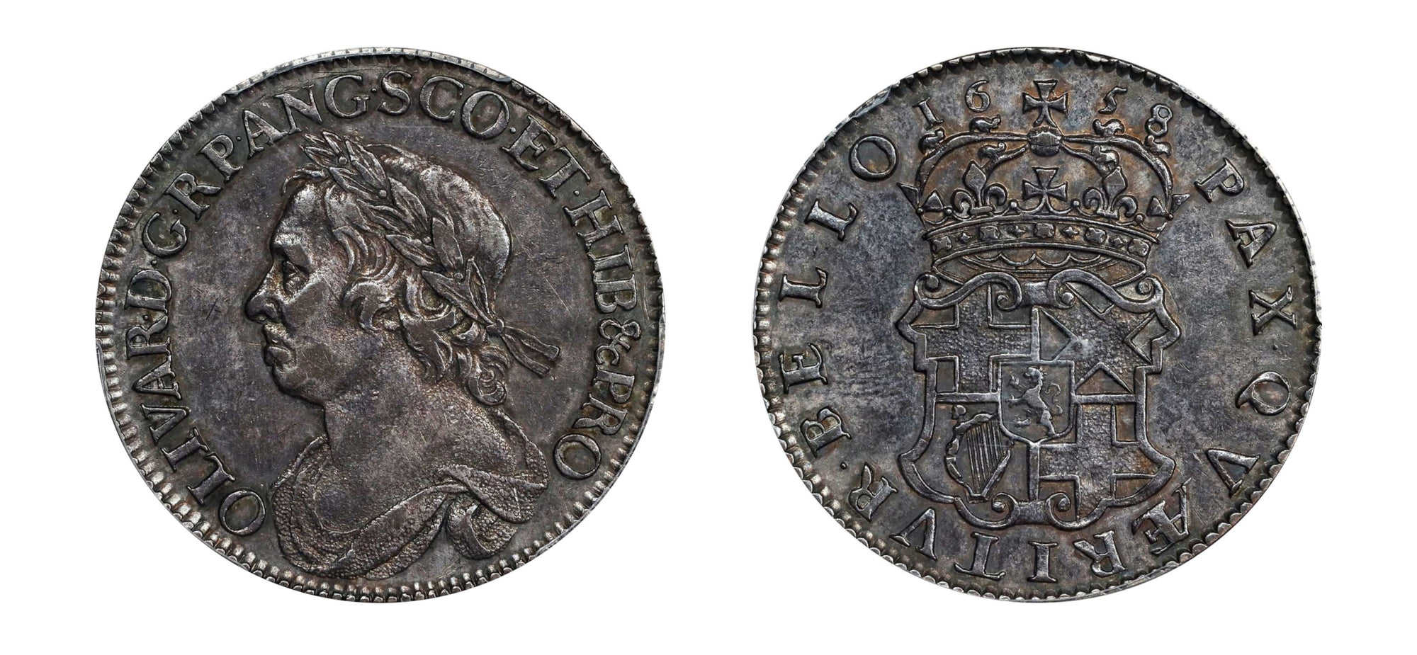 1658 Cromwell Silver Half Crown PCGS XF 40