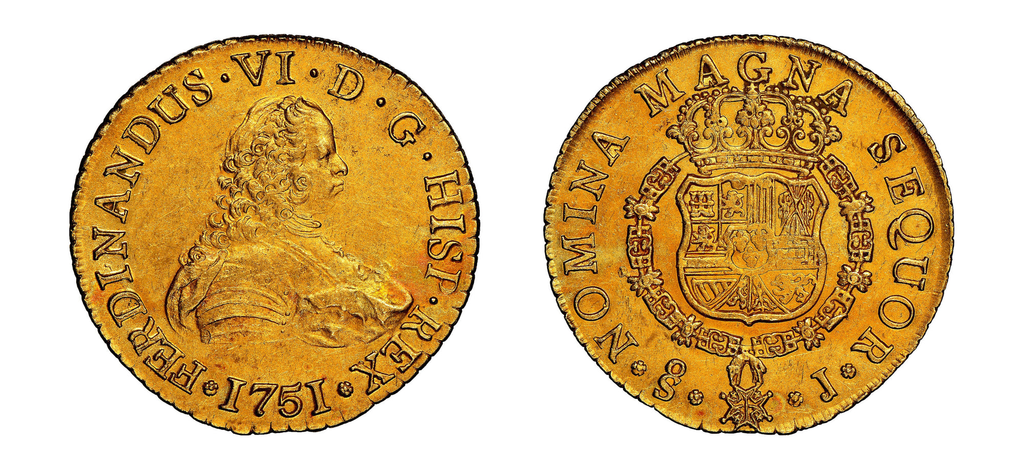 1751-SO J 8 Escudos La Luz Shipwreck NGC MS61