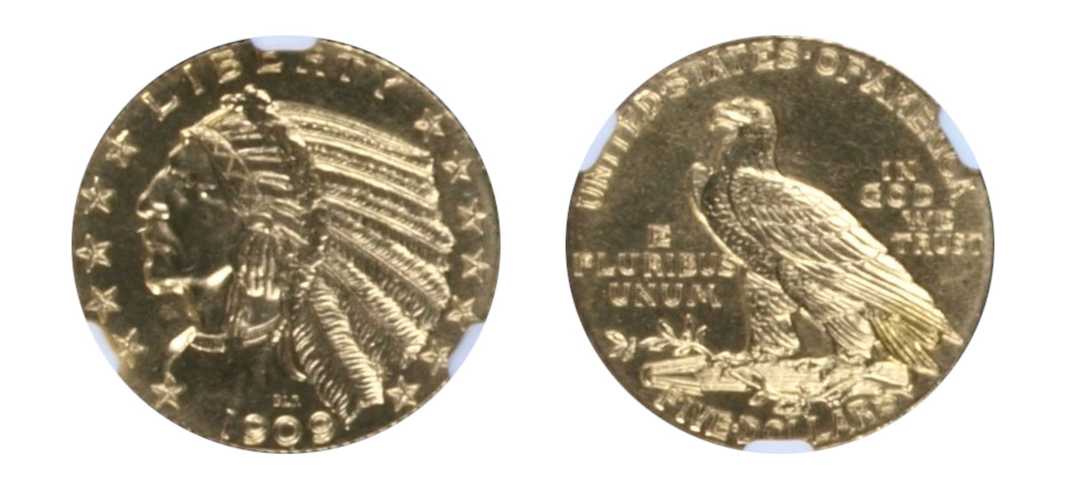 1909 $5 Indian Head NGC PF66 - Hard Asset Management, Inc