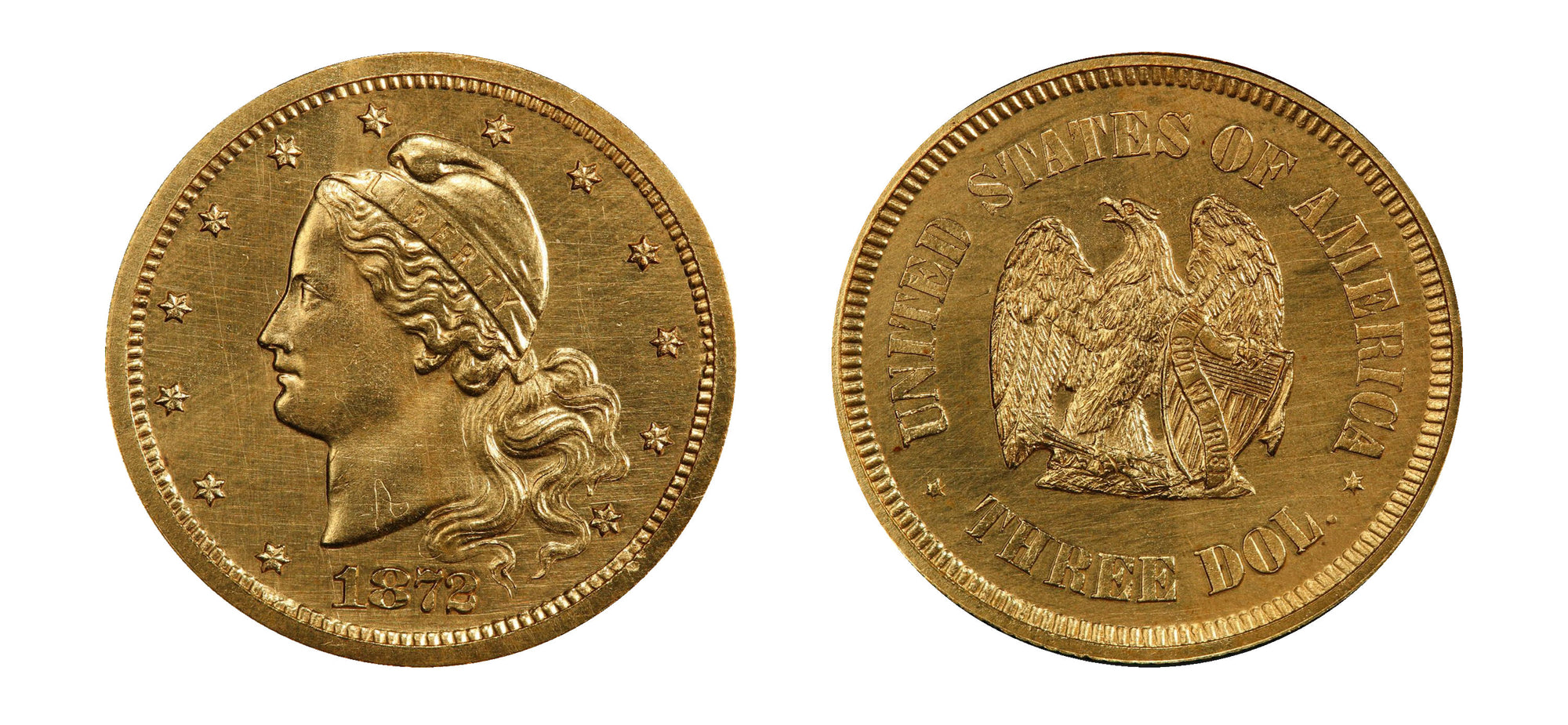 1872 US Amazonian Gilt Pattern Set J-1241 Gilt "Simpson" $5 PCGS PR62