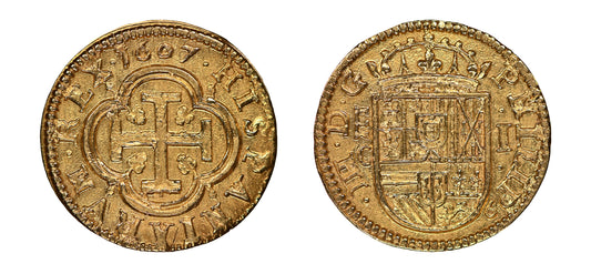 1607 Gold Escudo (Aqueduct) NGC MS65 - Hard Asset Management, Inc