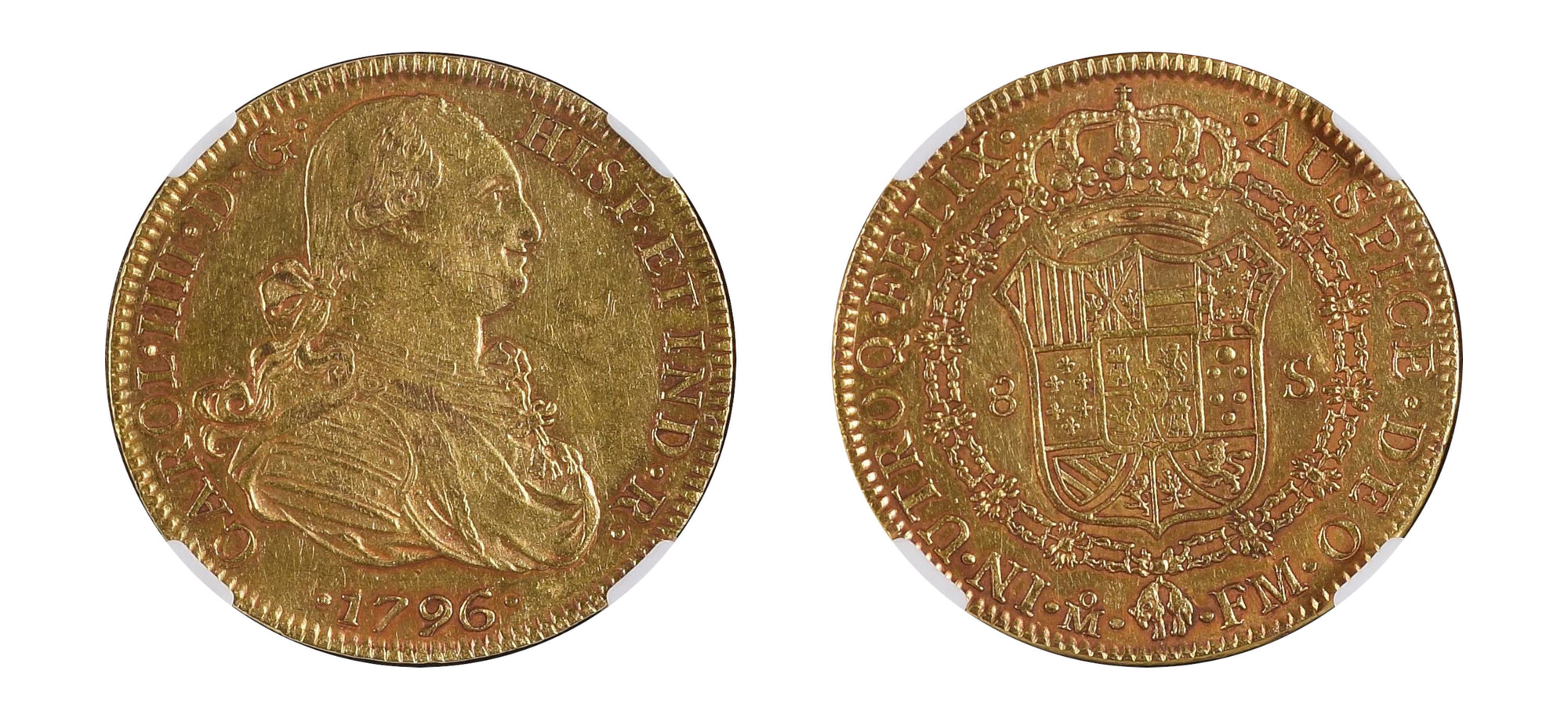 1796 Gold 8 Escudos NGC AU55 - Hard Asset Management, Inc