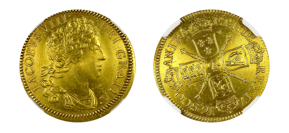 1716 (1828) Gold Guinea King James VIII NGC MS65 - Hard Asset Management, Inc