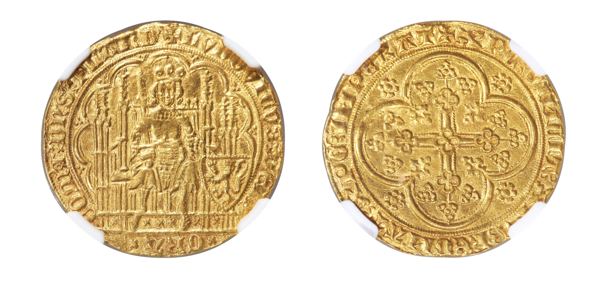 1346-84 Gold Chaise D'OR, Flanders, Louis II De Male NGC AU58 - Hard Asset Management, Inc