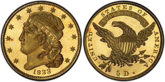 1833 U.S. $5 Capped Bust Large Date Cameo NGC PF63 - Hard Asset Management, Inc
