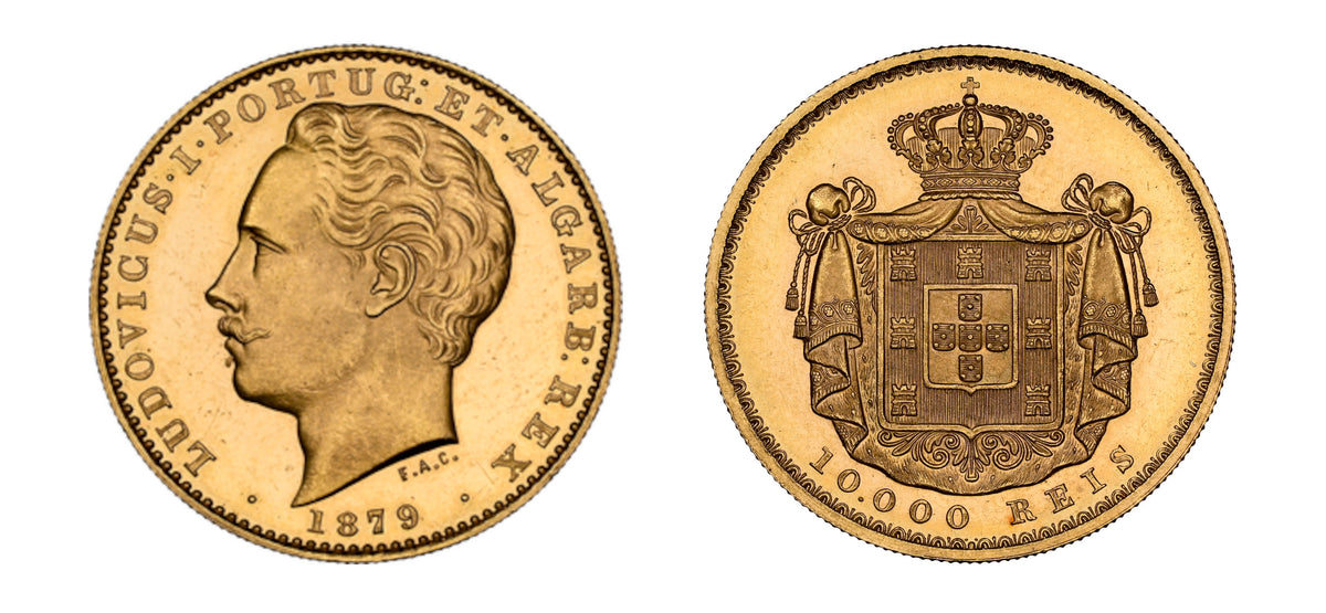 1879 10,000 Reis King Luiz I NGC MS63+ PL - Hard Asset Management, Inc