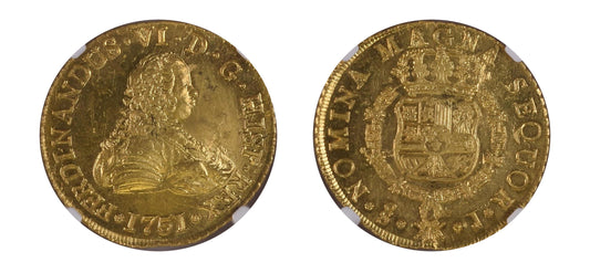 1751 Gold 8 Escudos NGC MS62 - Hard Asset Management, Inc