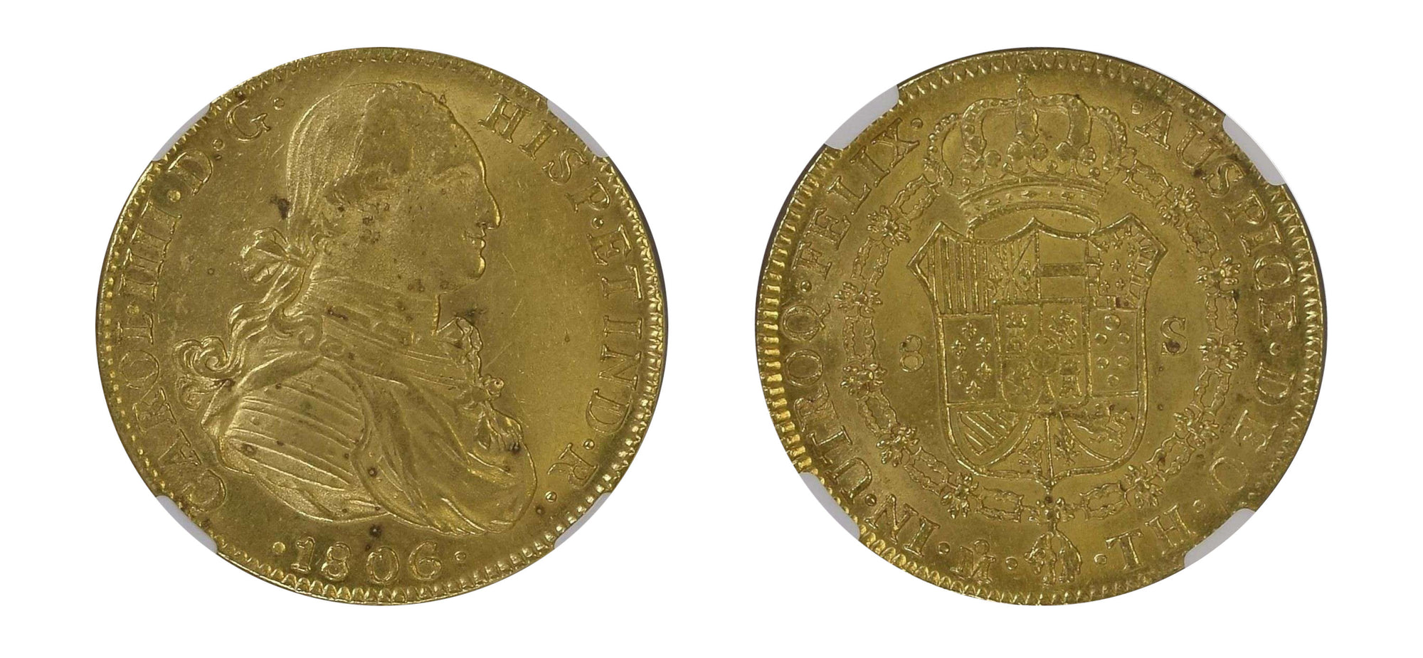 1806 Gold 8 Escudos NGC MS 63