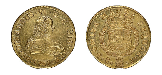 1751 Gold 8 Escudos NGC MS62+ - Hard Asset Management, Inc