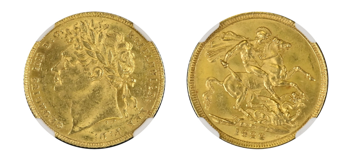 1822 Gold Sovereign King George IV NGC MS62 - Hard Asset Management, Inc
