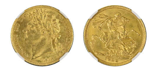 1822 Gold Sovereign King George IV NGC MS62 - Hard Asset Management, Inc