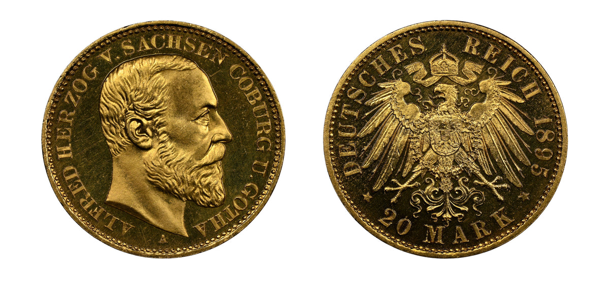 1895-A Gold 20 Marks King Alfred NGC PF65 Cameo - Hard Asset Management, Inc