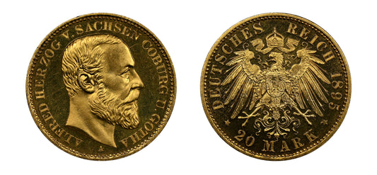 1895-A Gold 20 Marks King Alfred NGC PF65 Cameo - Hard Asset Management, Inc