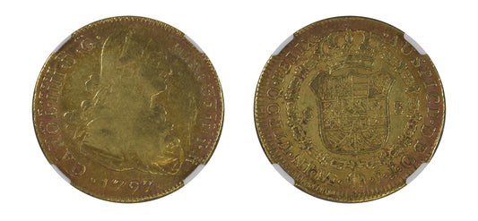 1797 Gold 8 Escudos Double Struck NGC XF40 - Hard Asset Management, Inc
