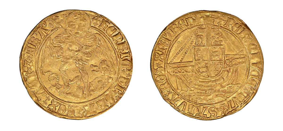 1504-1505 Henry VII Gold Angel NGC AU55 - Hard Asset Management, Inc