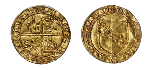 1406- 1454 Spain Gold Double Banda PCGS AU 58 - Hard Asset Management, Inc