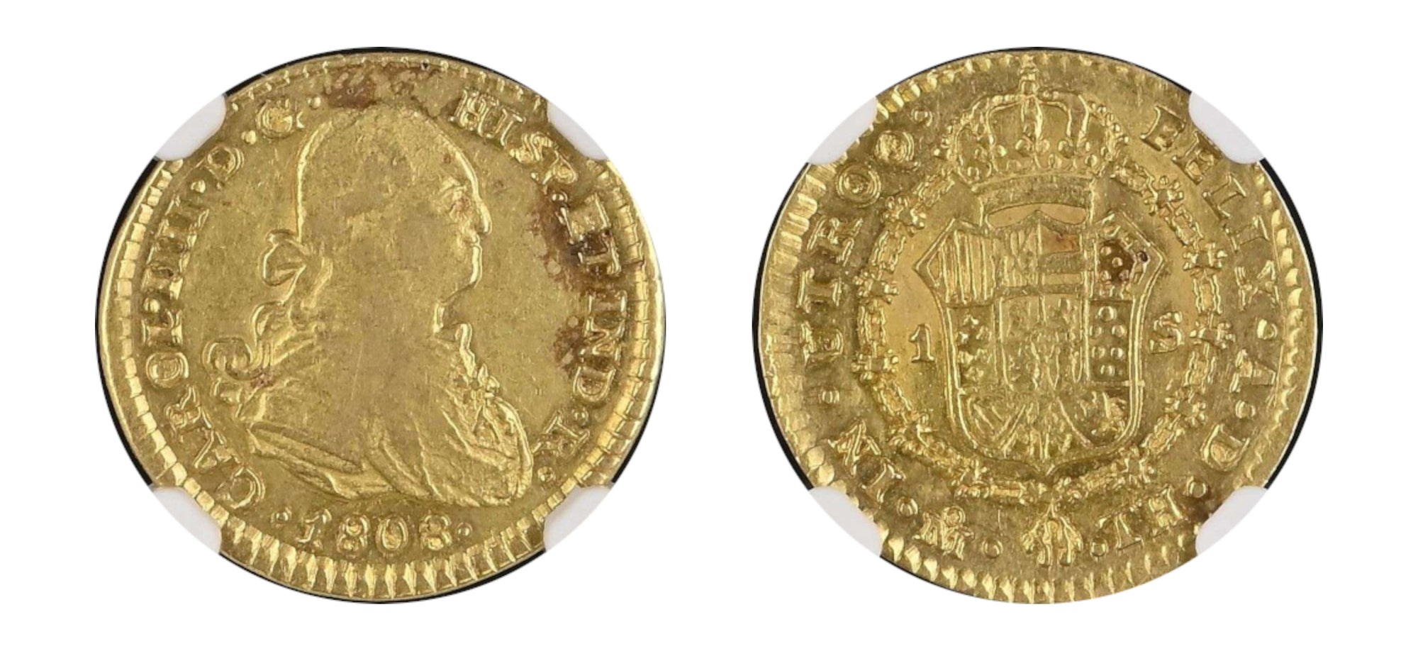 1808 Gold Escudo NGC AU 55