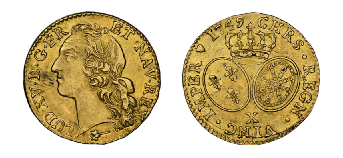1749/8 Gold Louis D'OR NGC AU58 - Hard Asset Management, Inc