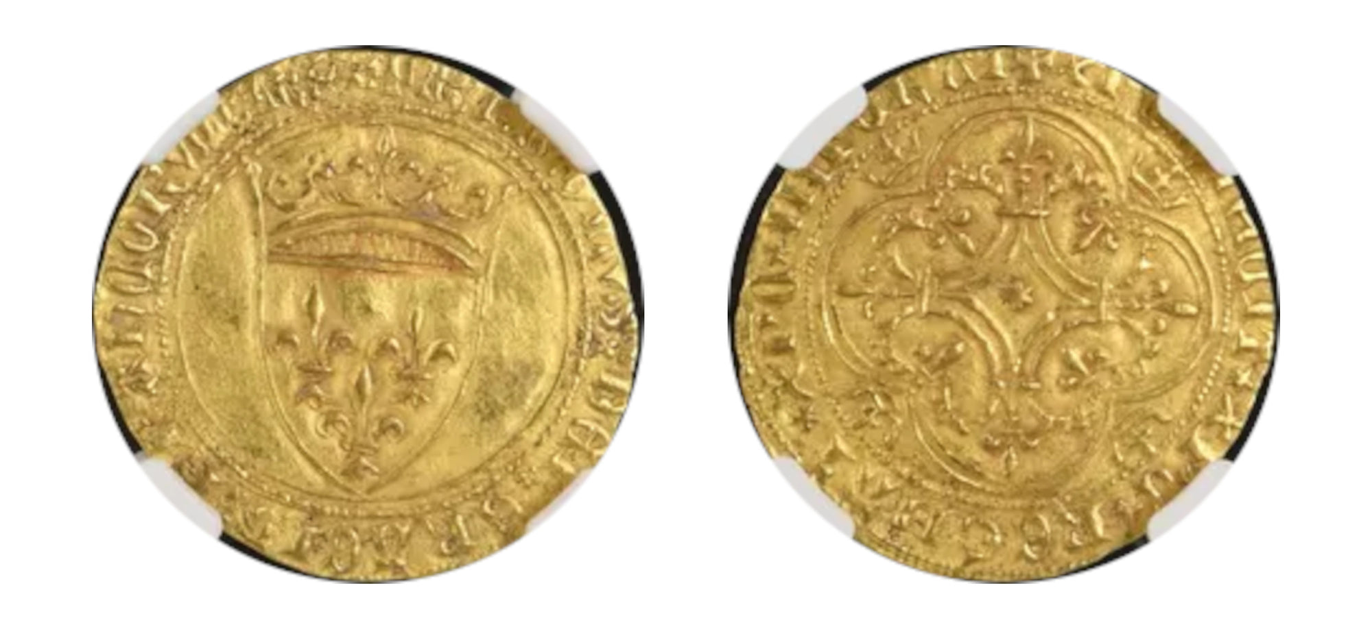 1380-1422 Gold ECU D'OR King Charles VI NGC MS 61