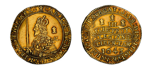 1643 Gold Triple Unite Oxford S-2727 King Charles I NGC AU50 - Hard Asset Management, Inc