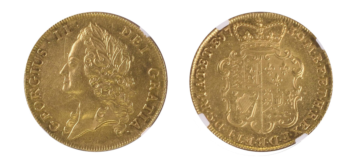 1739 Gold 2 Guinea King George II NGC MS62 - Hard Asset Management, Inc
