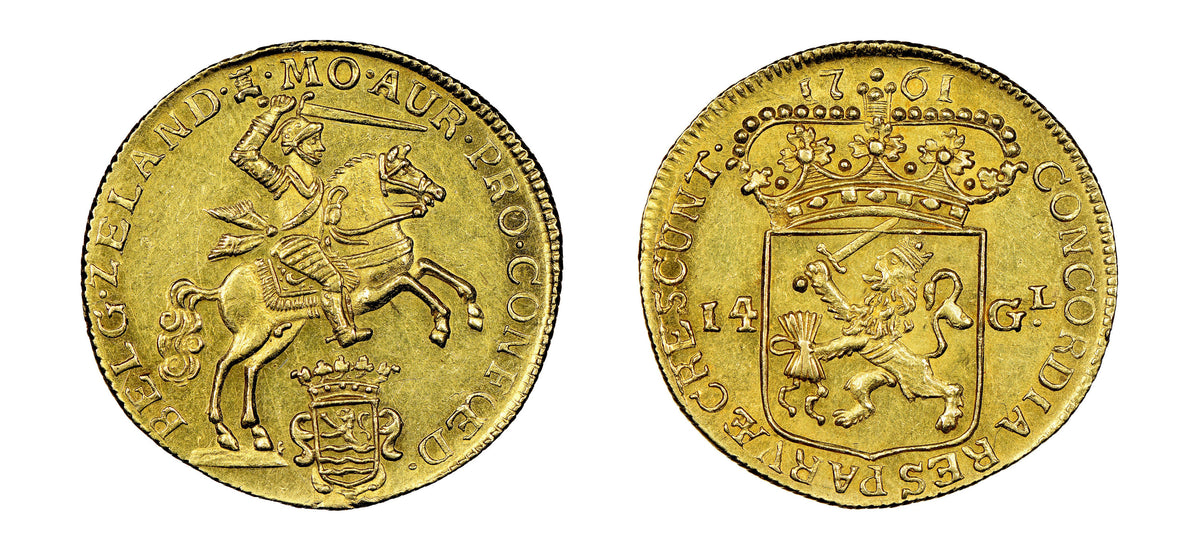 1761 Zeeland 14 Gulden "Ridders Van Reymerswaele" NGC AU58 - Hard Asset Management, Inc