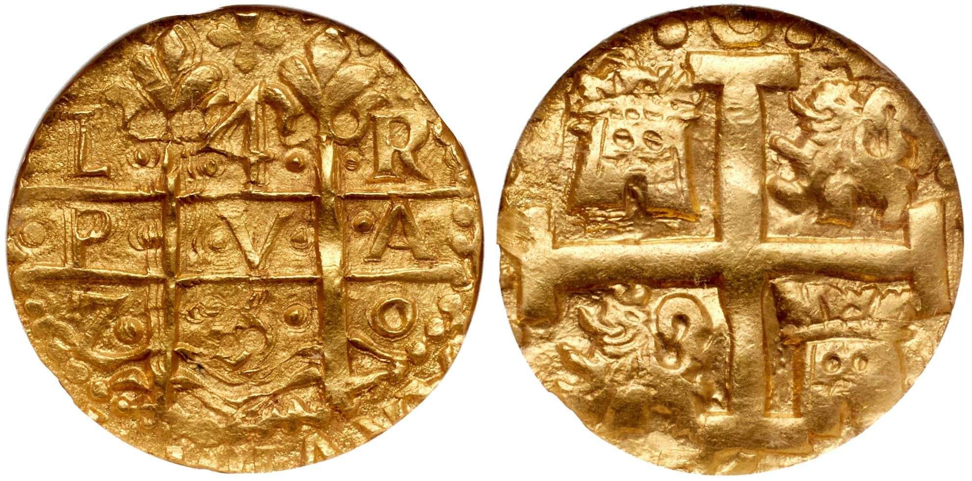 1750 Gold 4 Escudos NGC MS 63