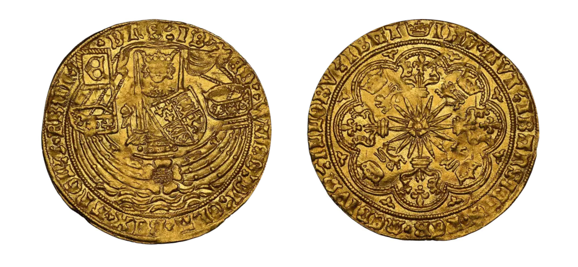 1583-91 Gold Noble NGC MS 63