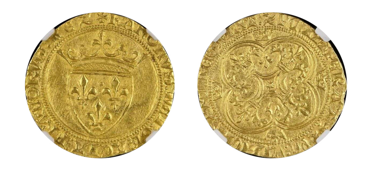 1380- 1422 Gold ECU'OR King Charles VI NGC MS65 - Hard Asset Management, Inc
