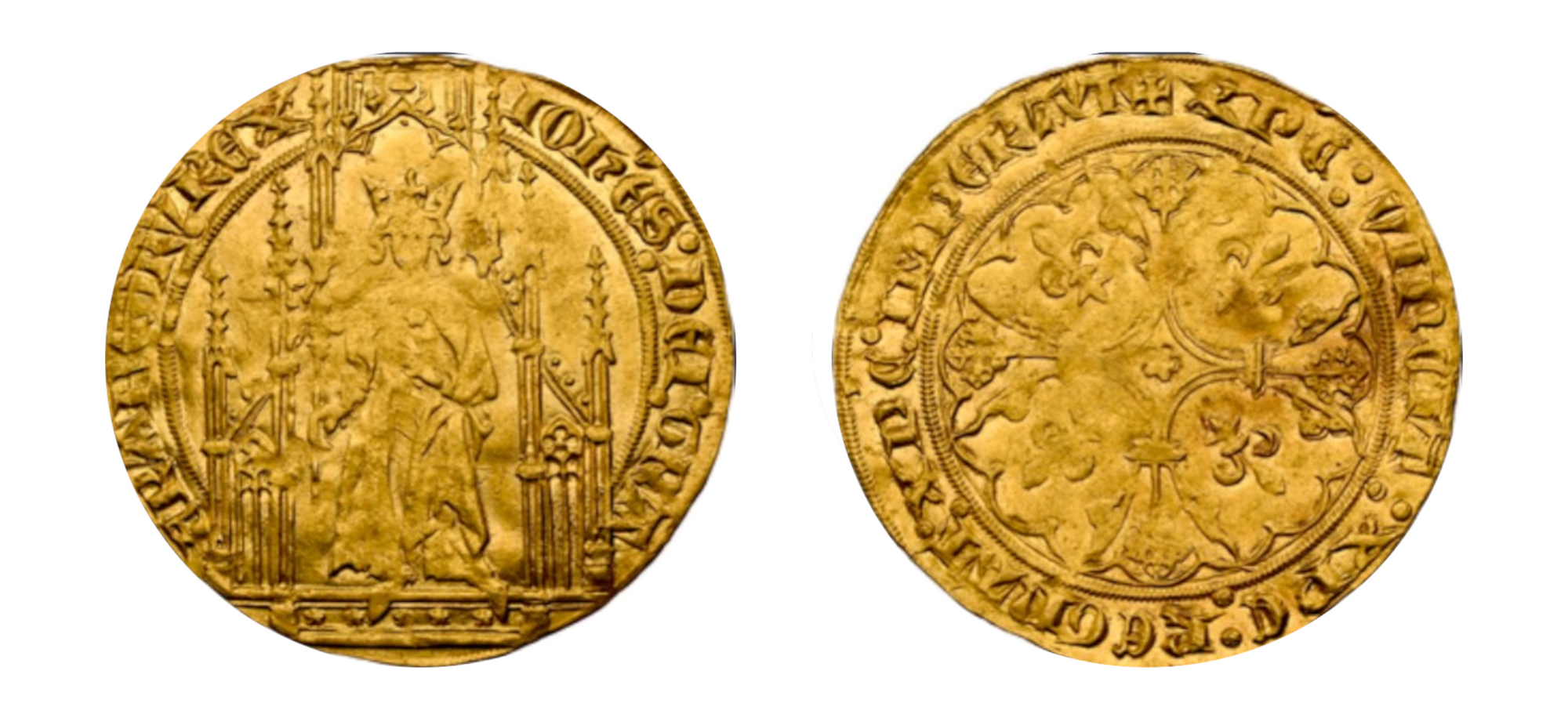 1350-1364 FRANCE GOLD ROYAL JEAN II LE BON NGC MS 61