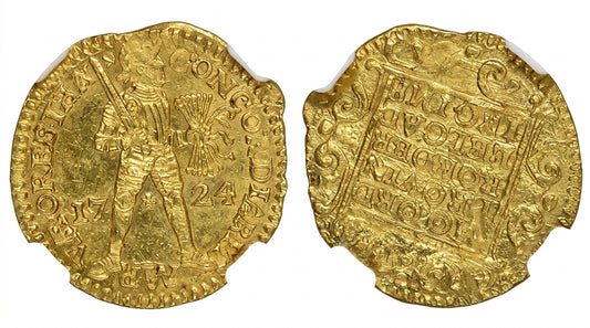 1724 Utrecht "Akerendam Shipwreck" Ducat NGC MS64