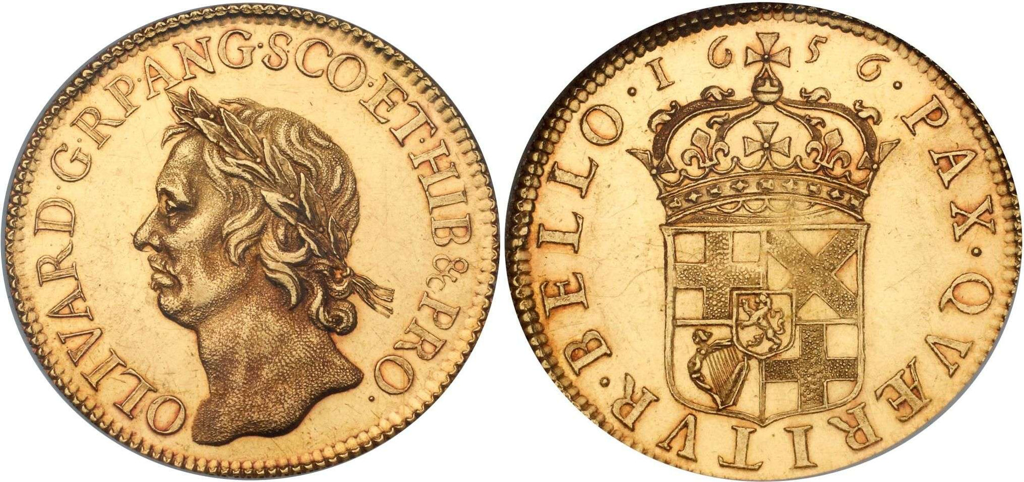 1656 Cromwell Gold Pattern Broad NGC MS 62