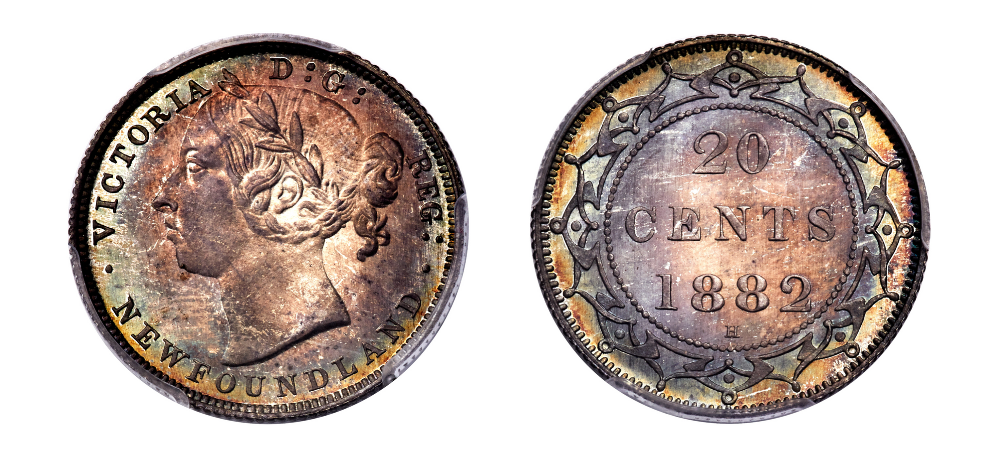 1882-H Newfoundland Victoria Specimen 20 Cents PCGS SP68 - Hard Asset Management, Inc